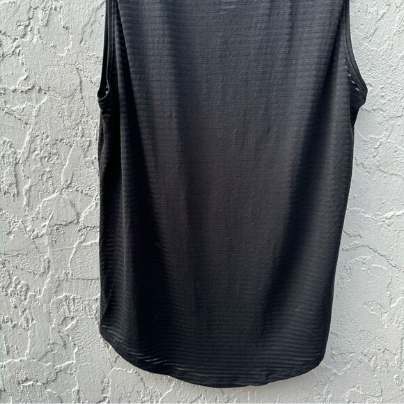 LULULEMON Top Women 6‎ Tank Sleeveless Stripe Sheer Black - Picture 3 of 6